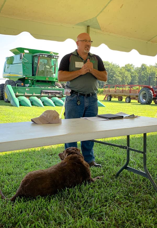 William Layton of Lazy Day Farms discussing soybean farming.