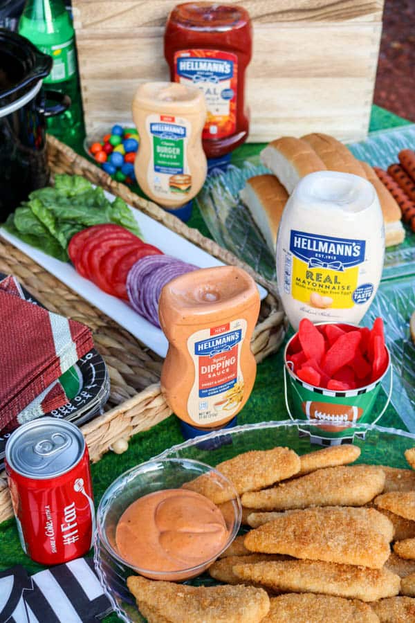 Hellmann's condiments perfect for a tailgate party.