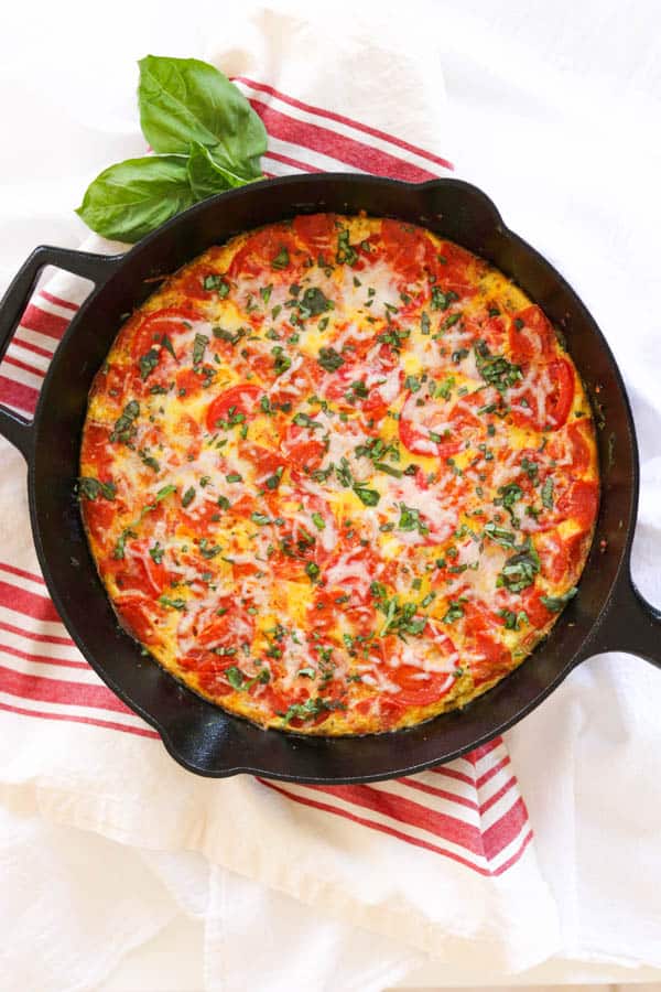 Meat Lover's Pizza Frittata in a skillet.