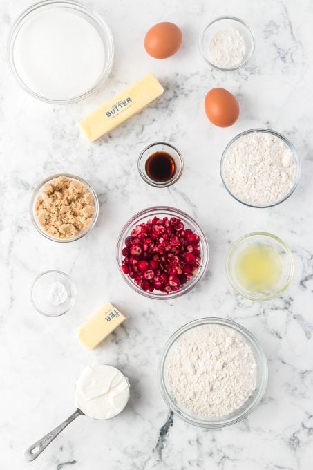 Ingredients for Easy Cranberry Coffee Cake