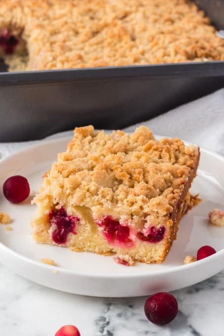 A simple cranberry cake perfect for dessert or with a cup of coffee or tea.