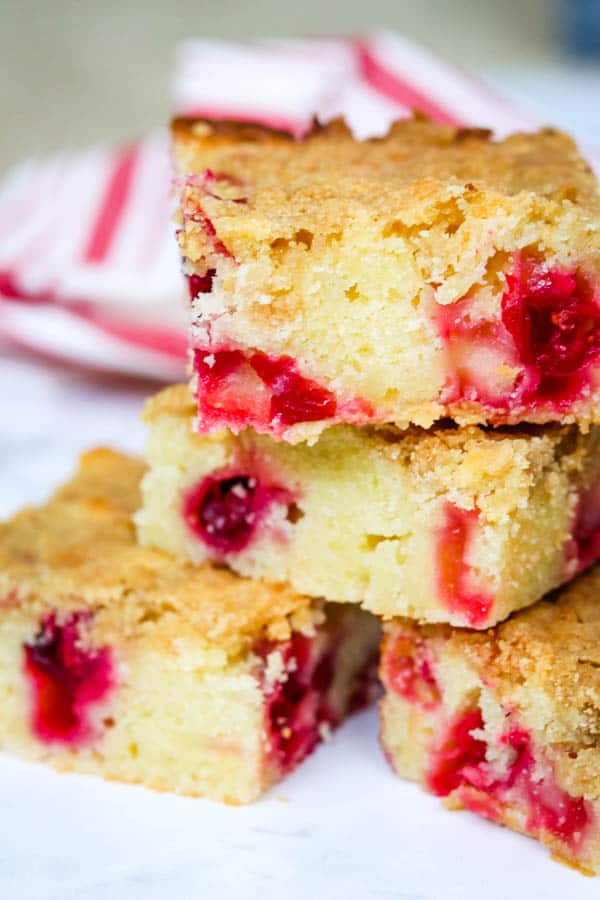 Tart cranberries in a sweet Cranberry Coffee Cake.