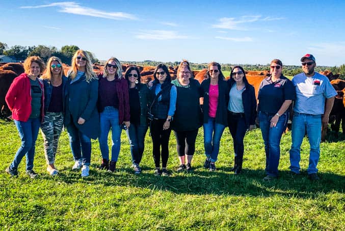 Bloggers on the Iowa Corn-Fed Tour with Rowe's Red Cows.