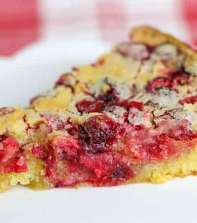 A plain slice of A slice of Easy Cranberry Pie Recipe.