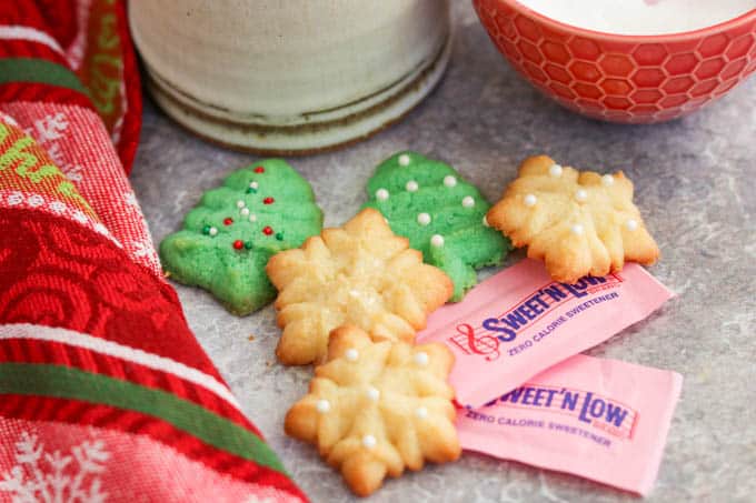 Spritz Cookies with Sweet'N Low packets