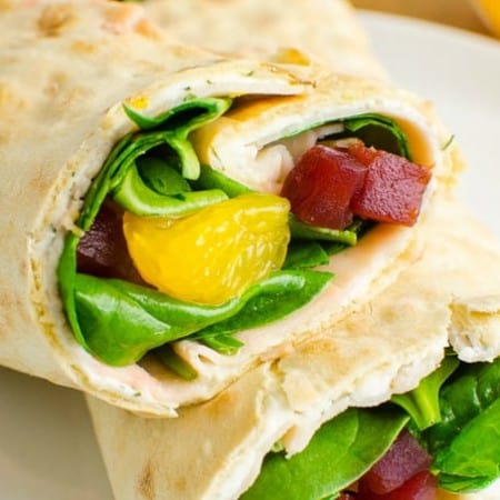 Beet, Turkey and Cheese Wrap