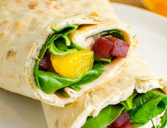 Beet, Turkey and Cheese Wrap