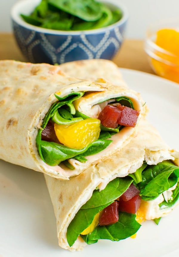 Beet, Turkey and Cheese Wrap