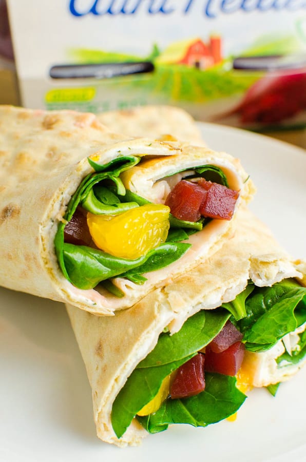 Beet, Turkey, and Cheese Wrap with Aunt Nellie's Beets