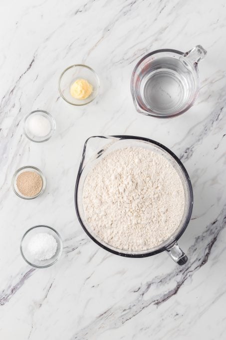 Italian Bread ingredients.