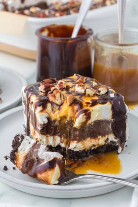 You'll enjoy caramel, Pecans and chocolate in every bite of this easy Turtle dessert