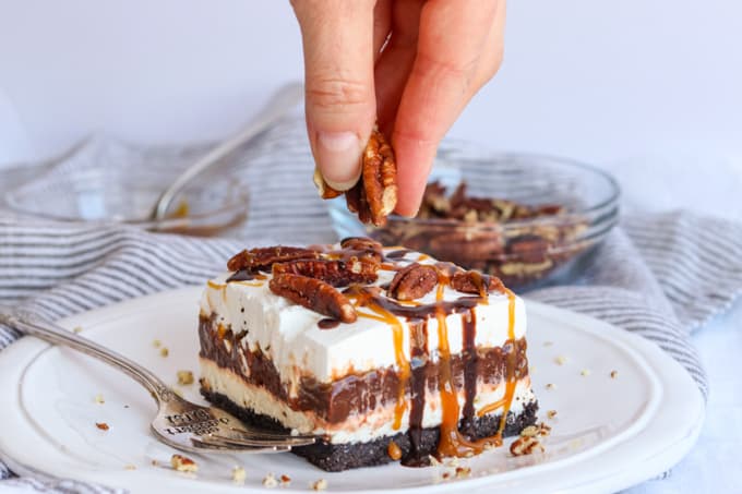 The best dessert - No Bake Turtle Dream Bars.