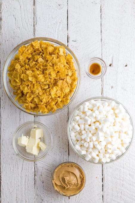 No Bake Peanut Butter Cornflake Cookies Ingredients.