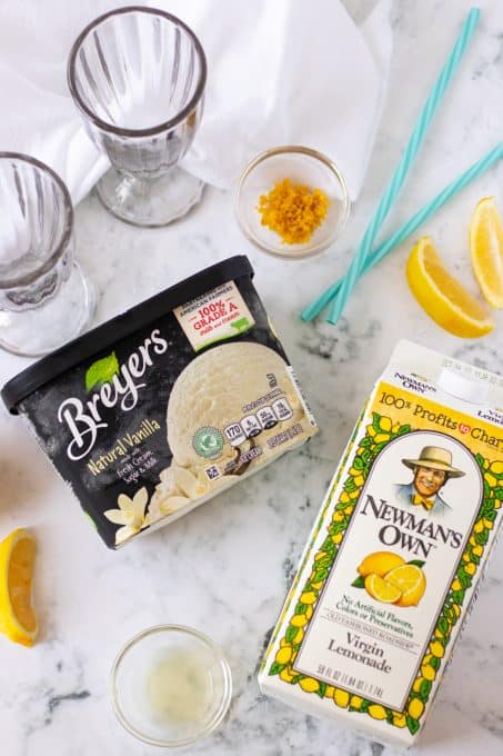 Ingredients for copycat Chick-fil-A Frosted Lemonade.