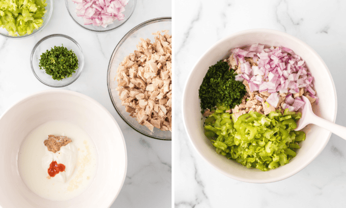 Chicken Salad without Mayo Process Photos