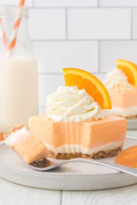 NO BAKE Orange Creamsicle Dream Bars