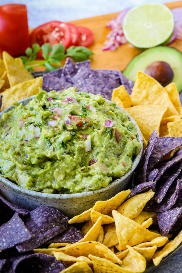 Guacamole in a serving bowl.