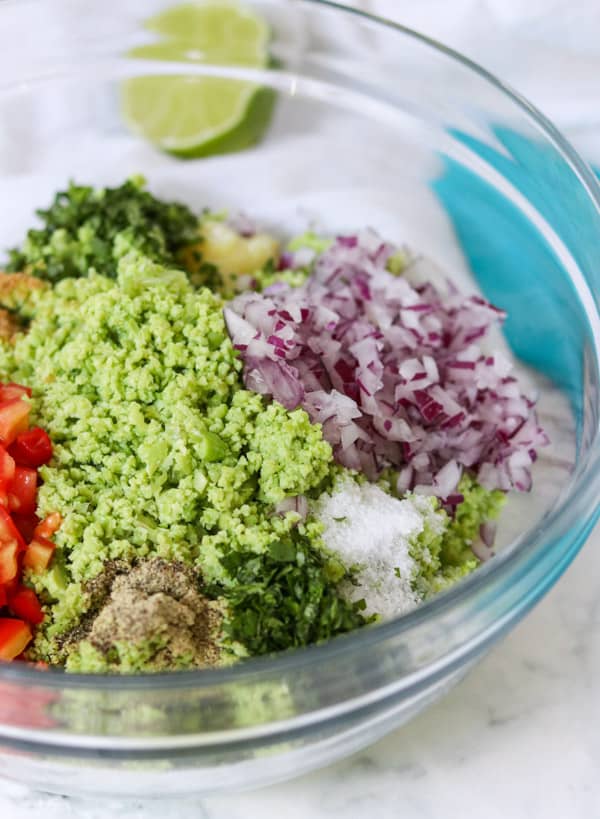 Ingredients for homemade guacamole with edamame.