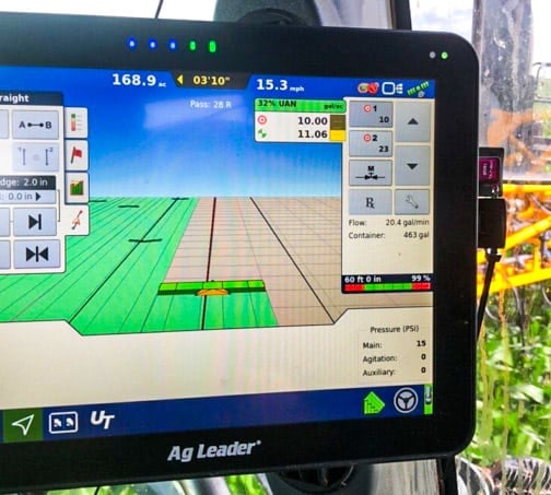 A farming equipment monitor