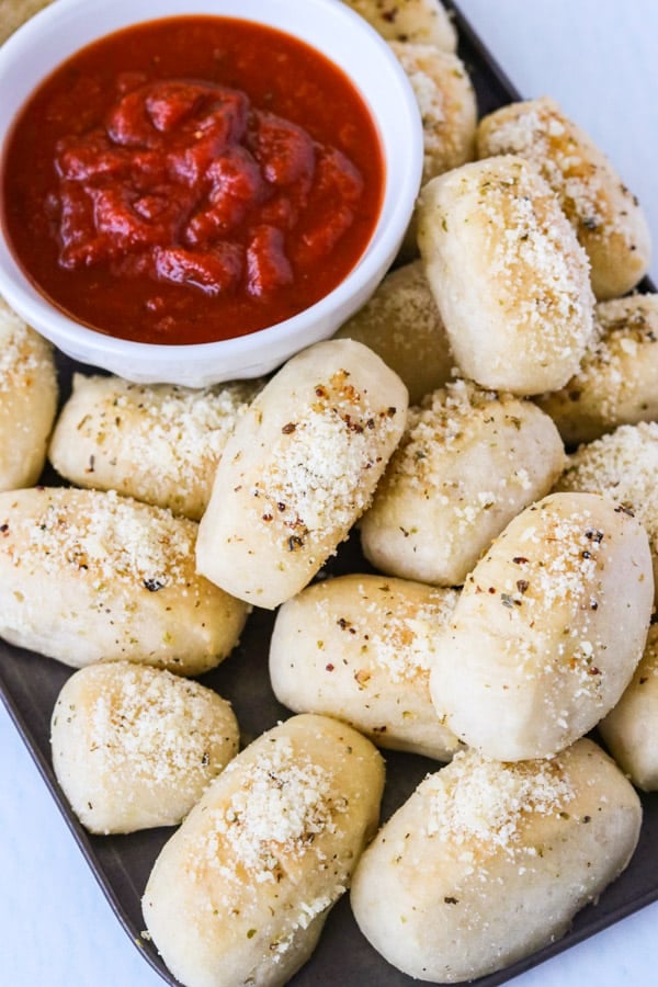 Bread Bites ready to be dunked in marinara.