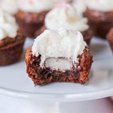 A plate of frosted brownies.