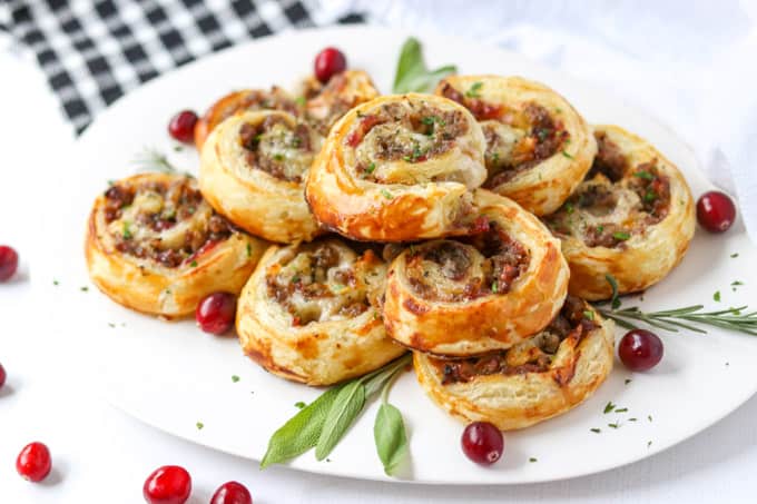 Puff Pastry Bites on a plate.