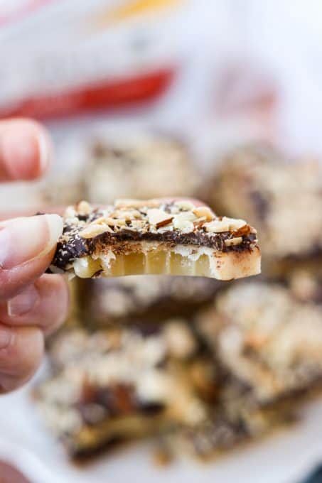 A bite taken out of some condensed milk toffee.