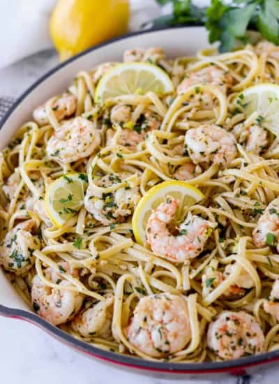 Lemon Garlic Shrimp Pasta