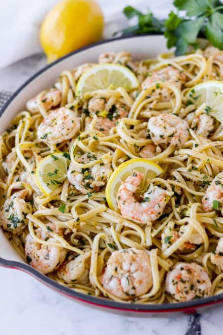 Lemon Garlic Shrimp Pasta