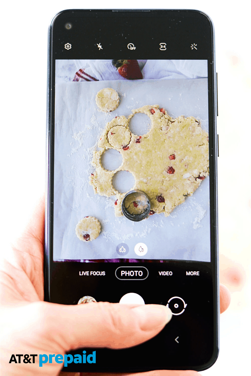 Picture of scones in the making on my AT&T Prepaid Samsung.