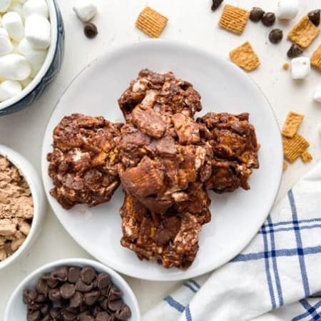 Peanut Butter S'Mores Cookies on a plate.