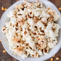 A bowl of popcorn with cinnamon sugar.