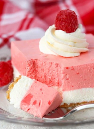 A forkful of Raspberry Cream Dream Bars.