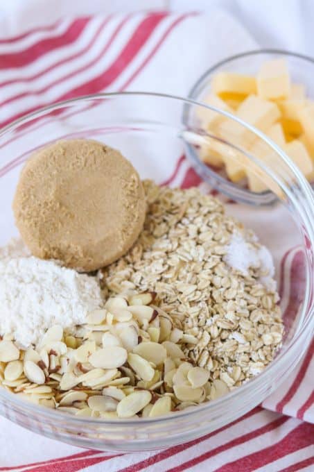 Ingredients for crisp topping.