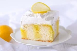 Lemon Marshmallow Poke Cake.