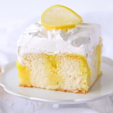 Lemon Marshmallow Poke Cake.