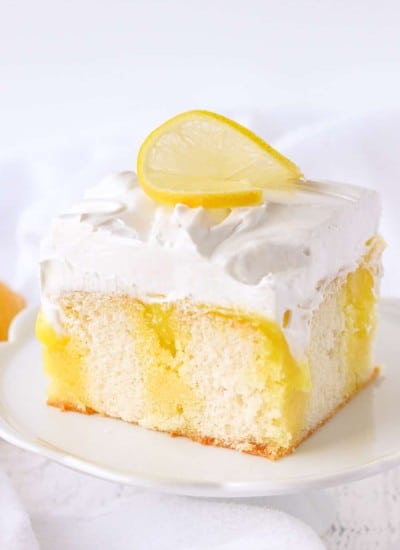 Lemon Marshmallow Poke Cake