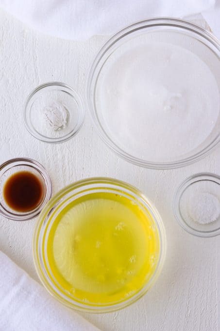 Ingredients for homemade cake frosting.