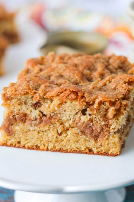 Cinnamon Coffee Cake made with sour cream.