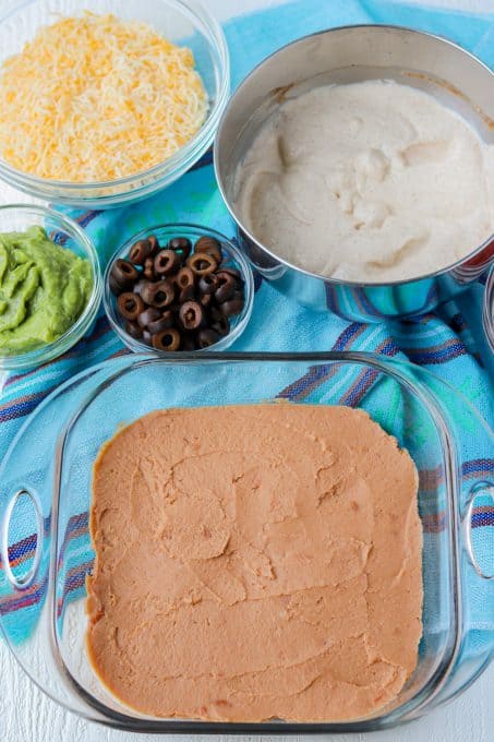 Refried beans for dip.