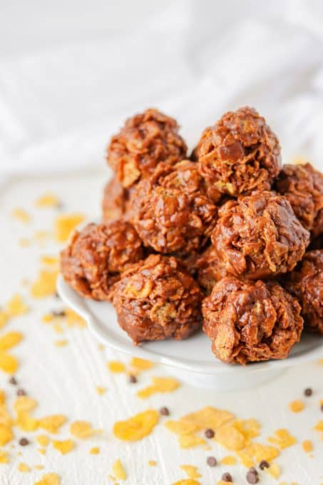 Cornflake cookies with chocolate and peanut butter.