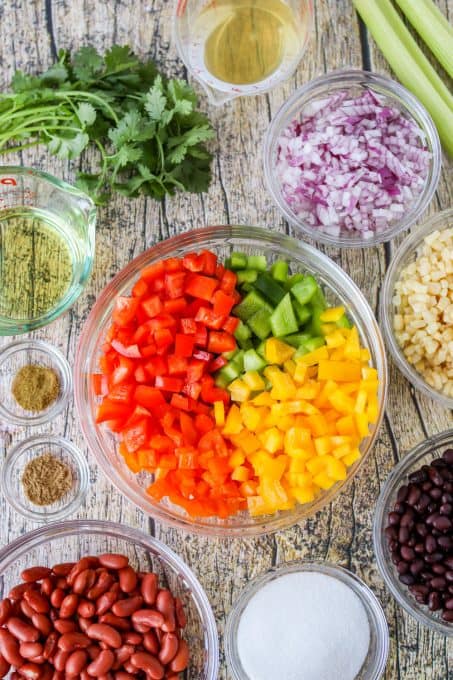 Ingredients for Texas Caviar.