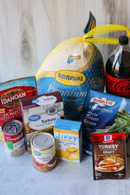 Ingredients for a Thanksgiving dinner.