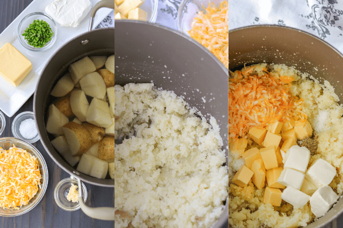 Process steps for the BEST Mashed Potatoes