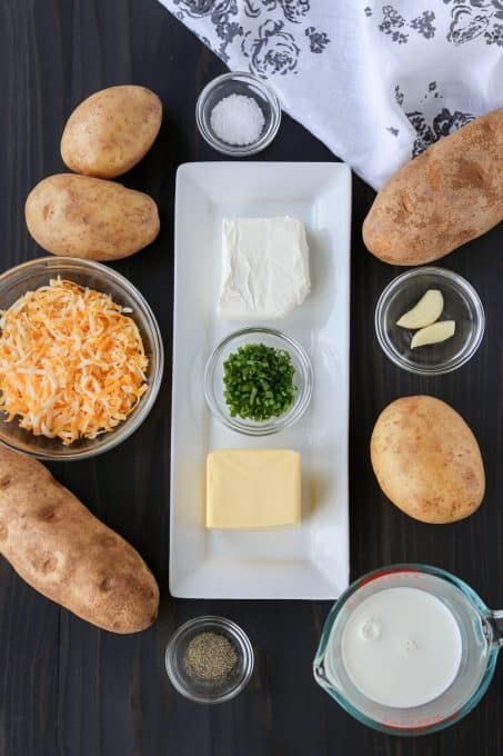 Ingredients for Cheesy Mashed Potatoes