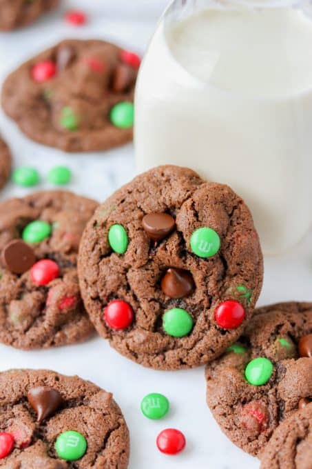 Double Chocolate M & M Christmas Cookies