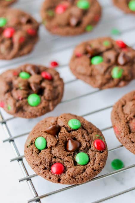 Double Chocolate Cookies with M & M's