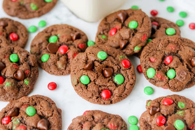 Double Chocolate M&M Cookies