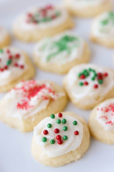 Sugar cookies with cream cheese frosting.