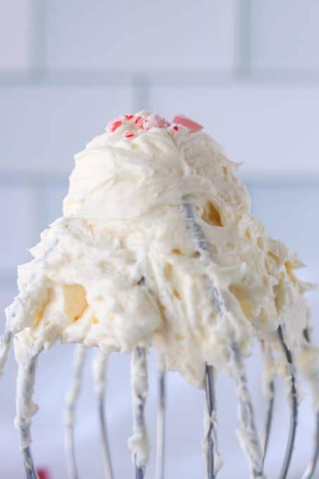 Buttercream Frosting with peppermint extract.